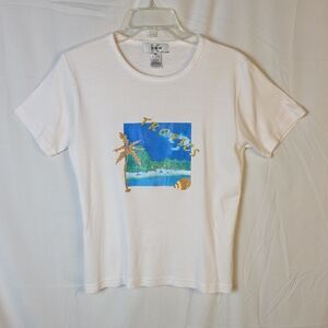 Vintage White Tropics Graphic T-Shirt